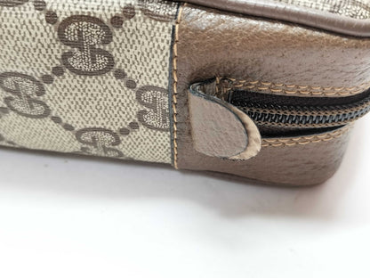 GUCCI 89・01・012 GG Supreme Clutch Bag, Second Bag, Sherry Second Bag