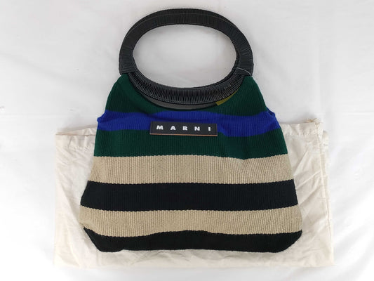 Marni Market Boat Bag Knit Handbag