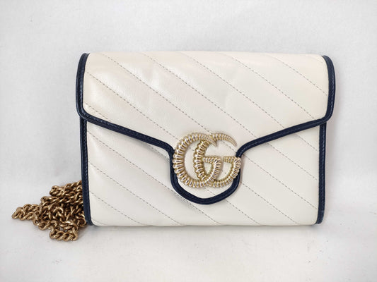 GUCCI GG Marmont Chain Wallet 573807 493075 Shoulder Bag