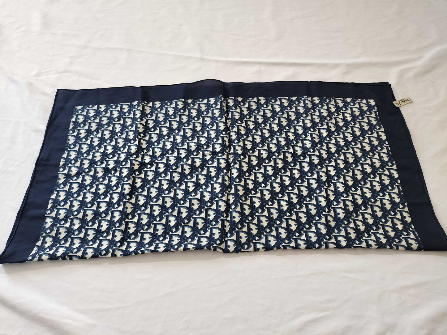 Dior Trotter Trotter Navy x White Scarf