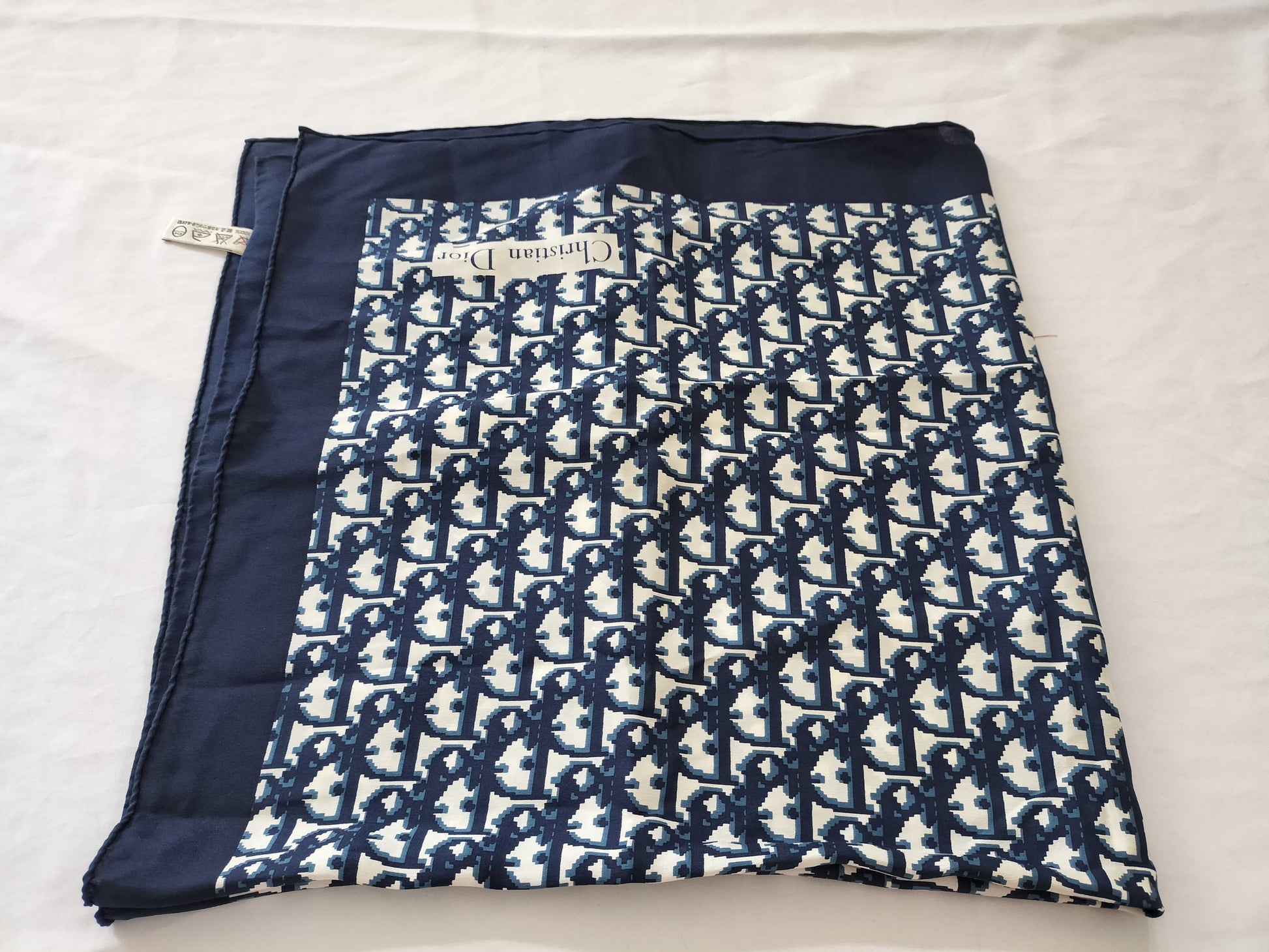 Dior Trotter Trotter Navy x White Scarf