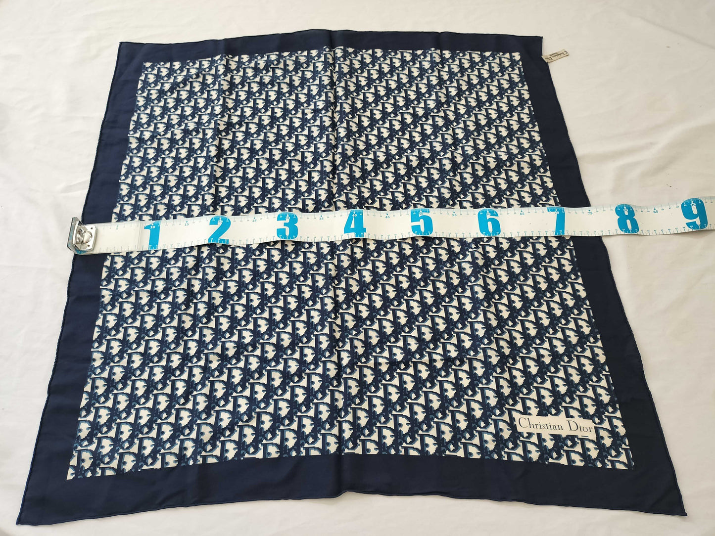 Dior Trotter Trotter Navy x White Scarf