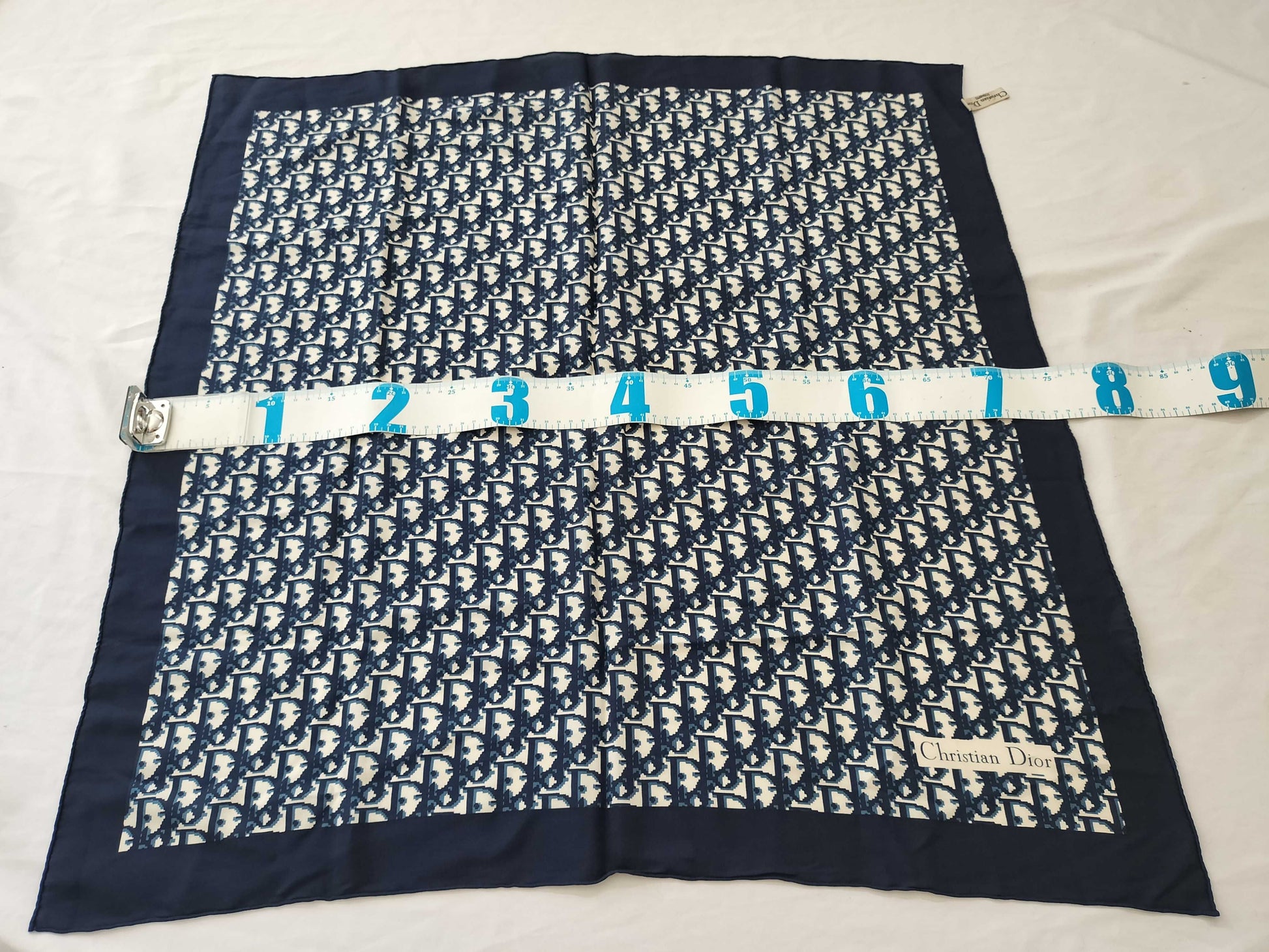 Dior Trotter Trotter Navy x White Scarf