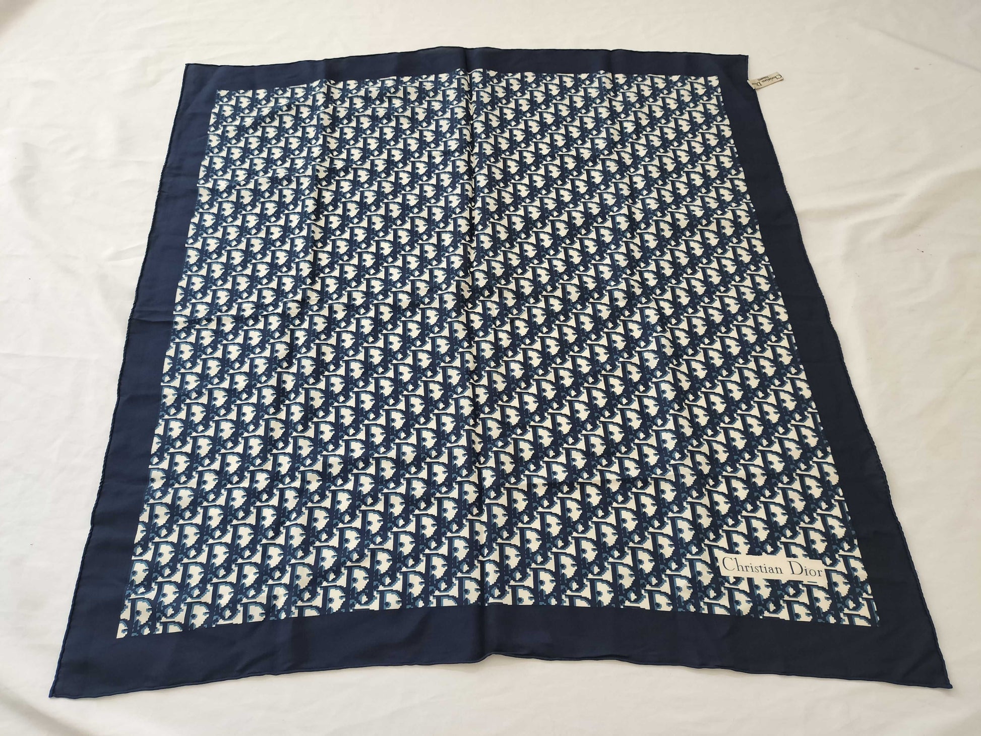 Dior Trotter Trotter Navy x White Scarf