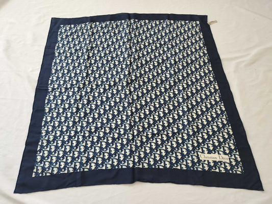 Dior Trotter Trotter Navy x White Scarf