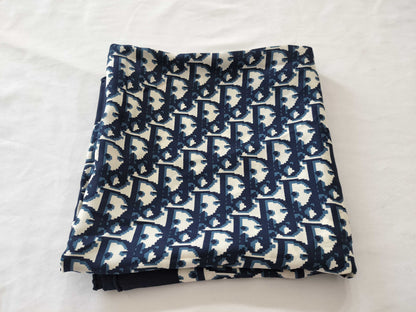 Dior Trotter Trotter Navy x White Scarf