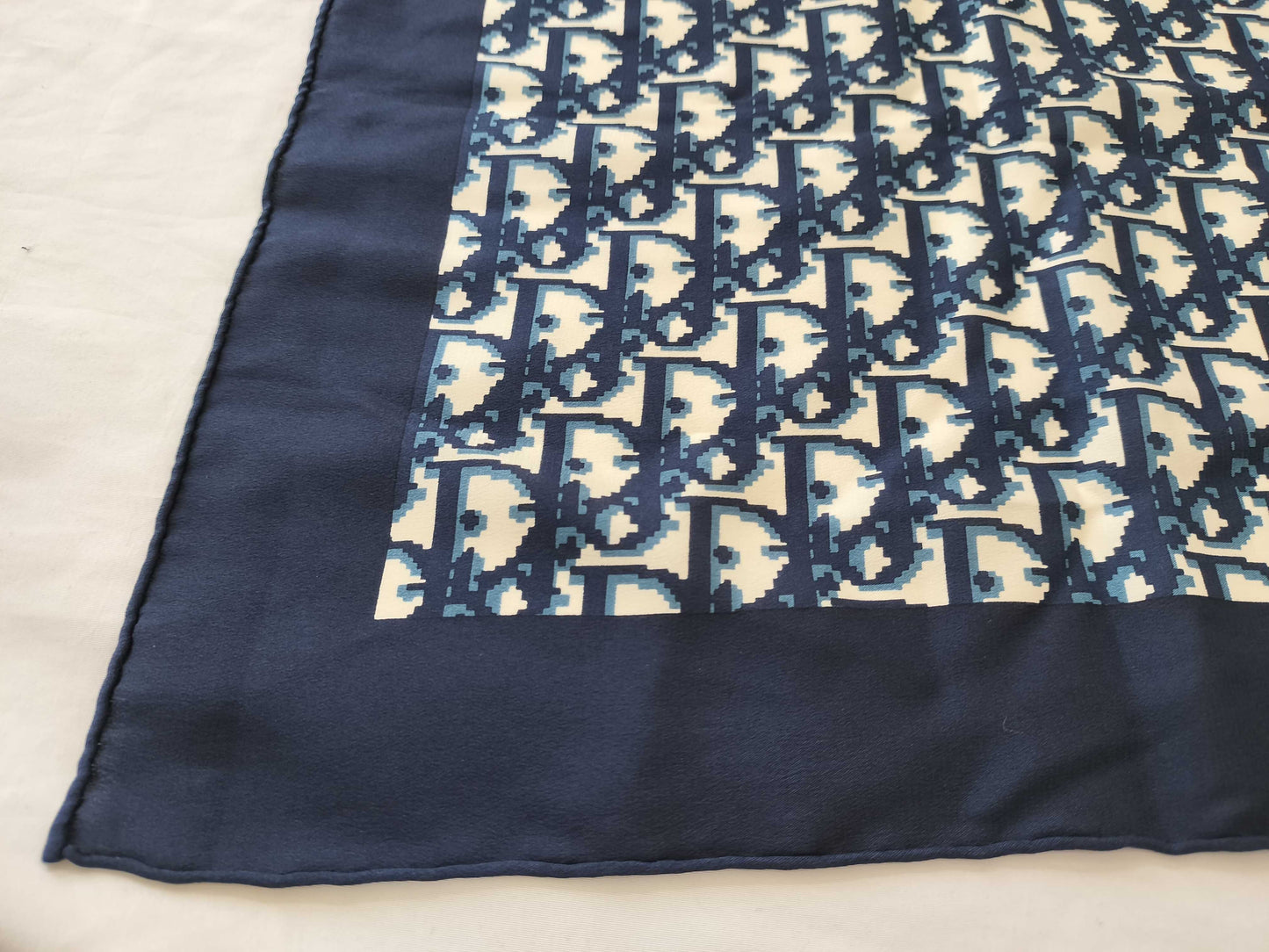 Dior Trotter Trotter Navy x White Scarf