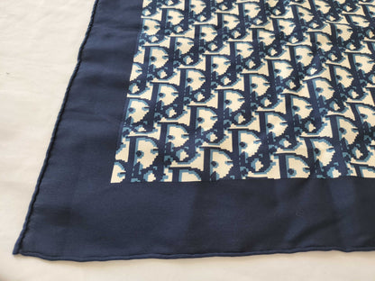 Dior Trotter Trotter Navy x White Scarf