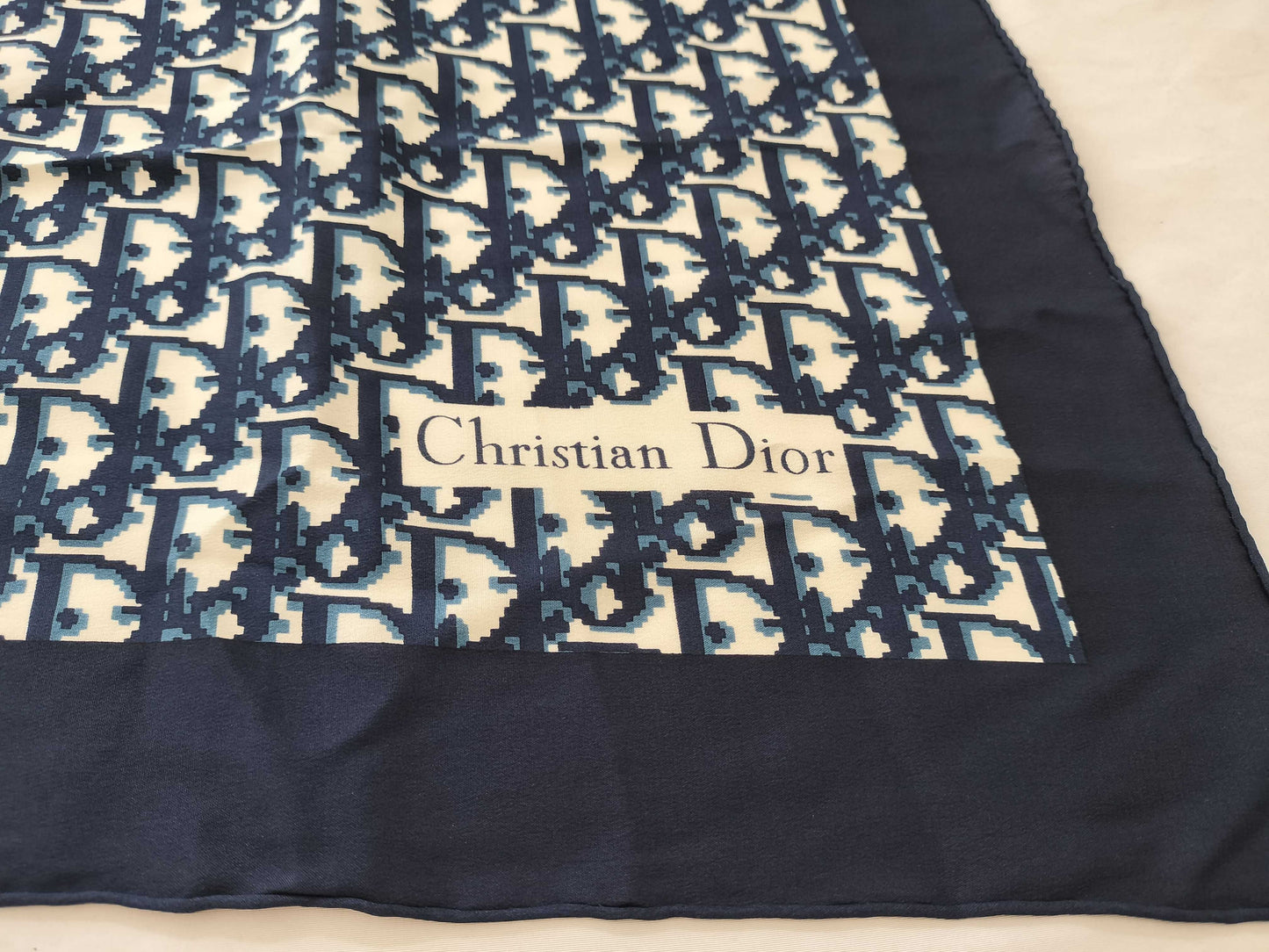 Dior Trotter Trotter Navy x White Scarf