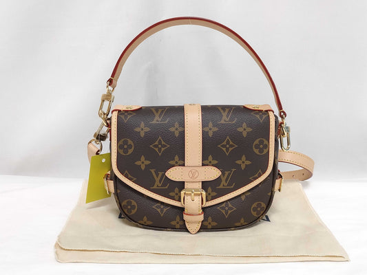 LOUIS VUITTON RFID Verified, Serial Number Unverified, Monogram Saumur BB Shoulder Bag