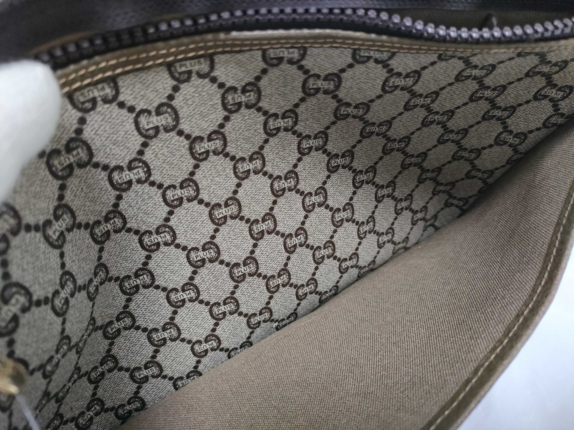 GUCCI Plus Second Bag PVC Beige Second Bag