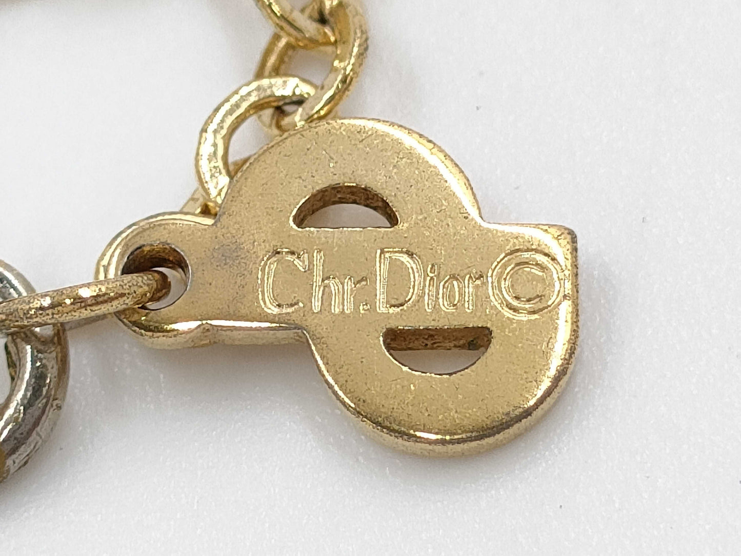 Dior Rhinestone CD Logo Necklace
