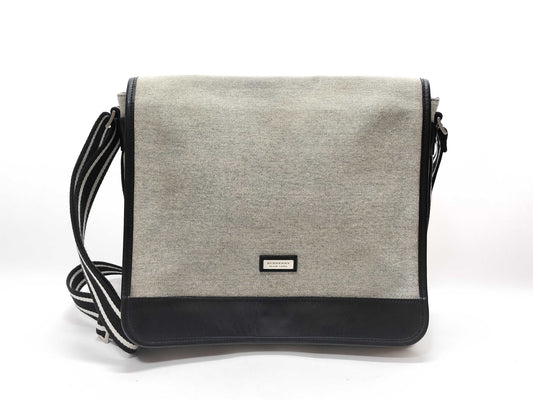 BURBERRY BLACK LABEL Canvas Messenger Shoulder Bag
