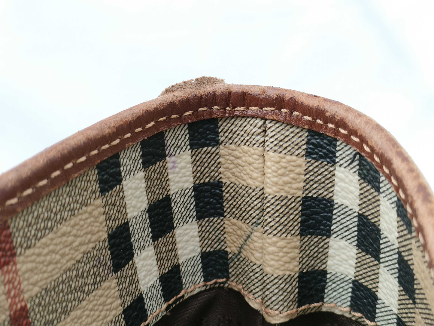 BURBERRY Check Bucket Tote Shoulder Bag