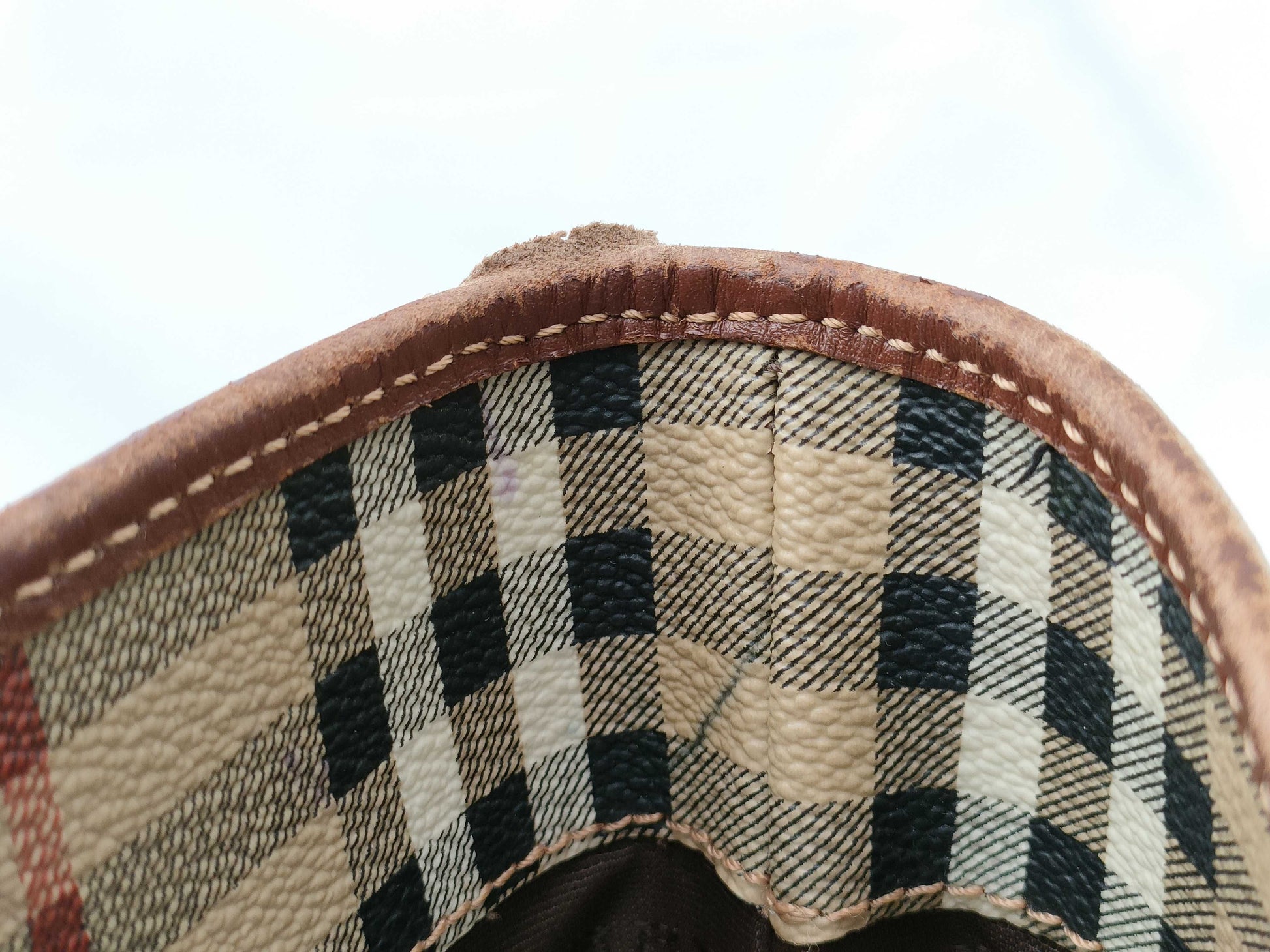 BURBERRY Check Bucket Tote Shoulder Bag