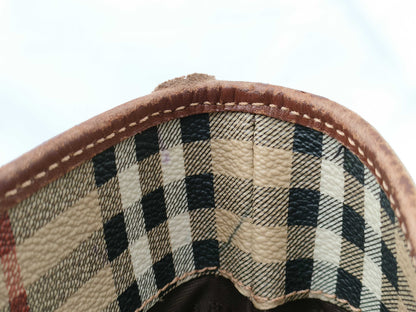 BURBERRY Check Bucket Tote Shoulder Bag