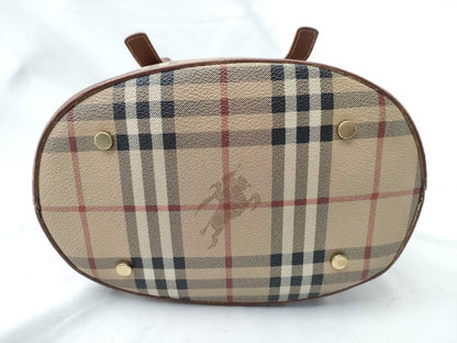 BURBERRY Check Bucket Tote Shoulder Bag
