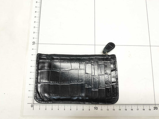 BALENCIAGA Crocodile Embossed Card and Coin Case