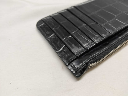 BALENCIAGA Crocodile Embossed Card and Coin Case