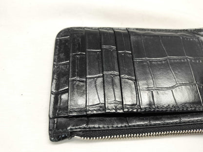 BALENCIAGA Crocodile Embossed Card and Coin Case