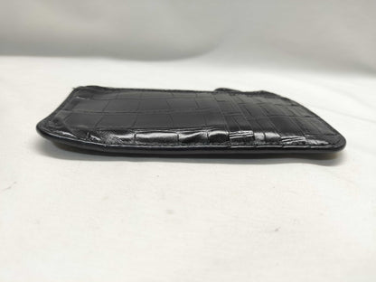 BALENCIAGA Crocodile Embossed Card and Coin Case