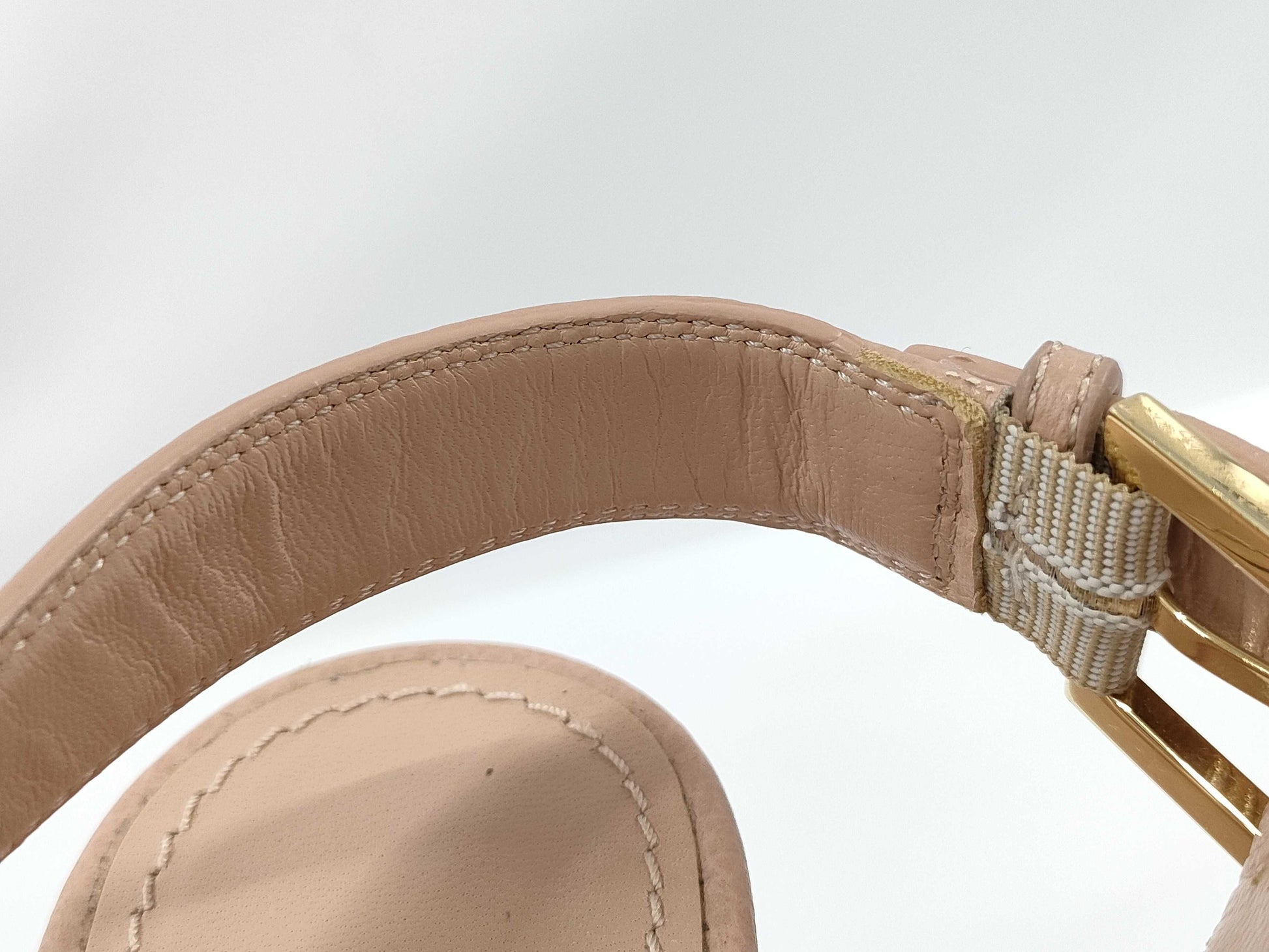 LOUIS VUITTON Pink Logo Horizon Heel Sandals, Size 36 1/2