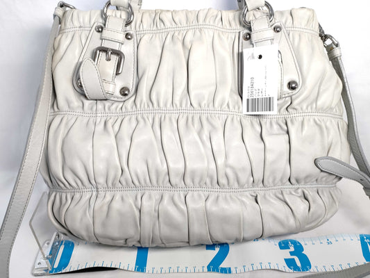PRADA Gathered Leather 2-Way Handbag