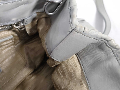 PRADA Gathered Leather 2-Way Handbag