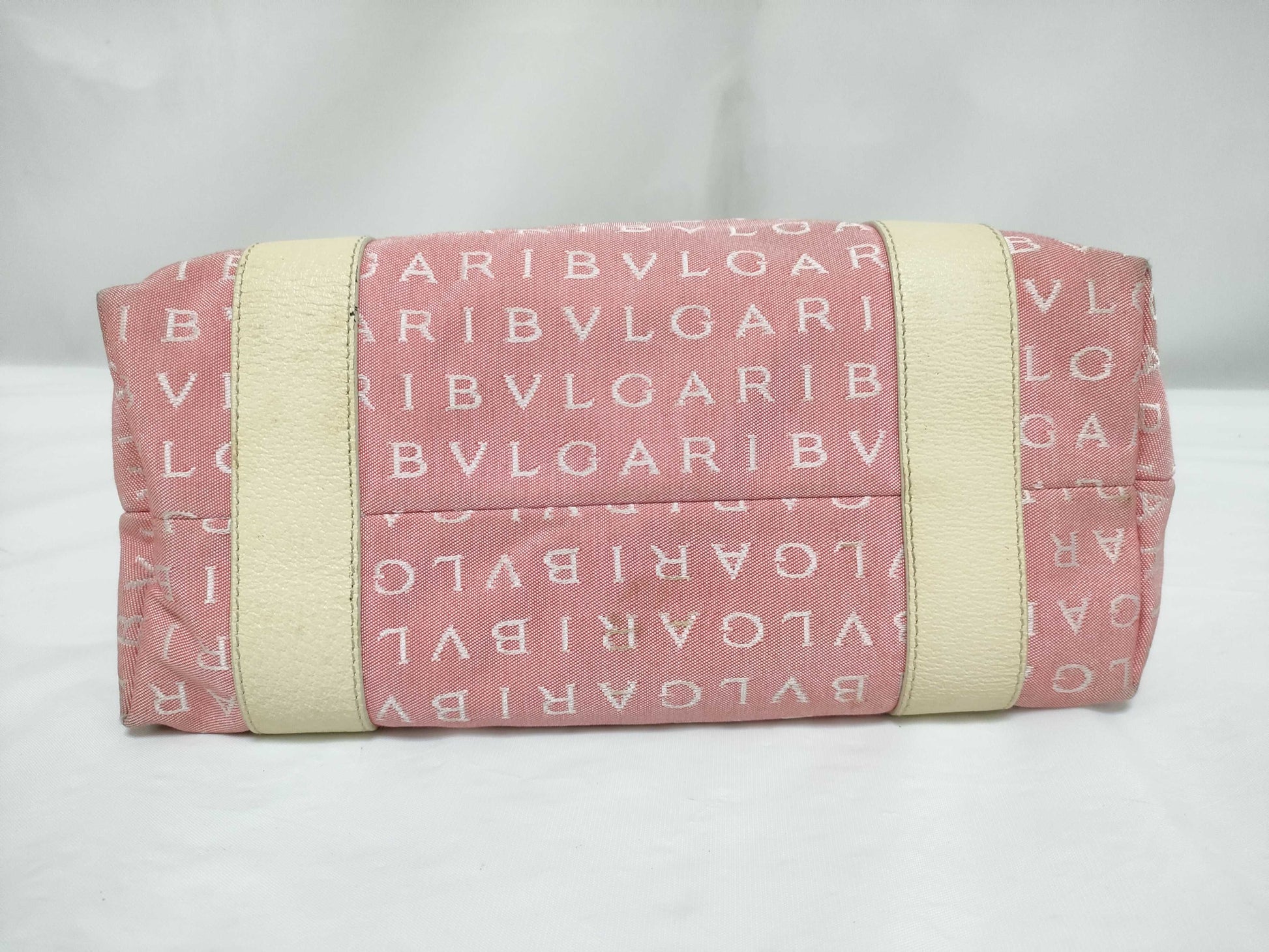 BVLGARI Logomania Canvas and Leather Tote Bag Pink