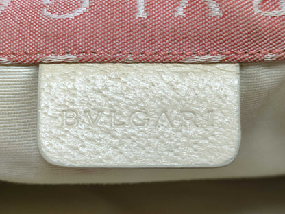 BVLGARI Logomania Canvas and Leather Tote Bag Pink