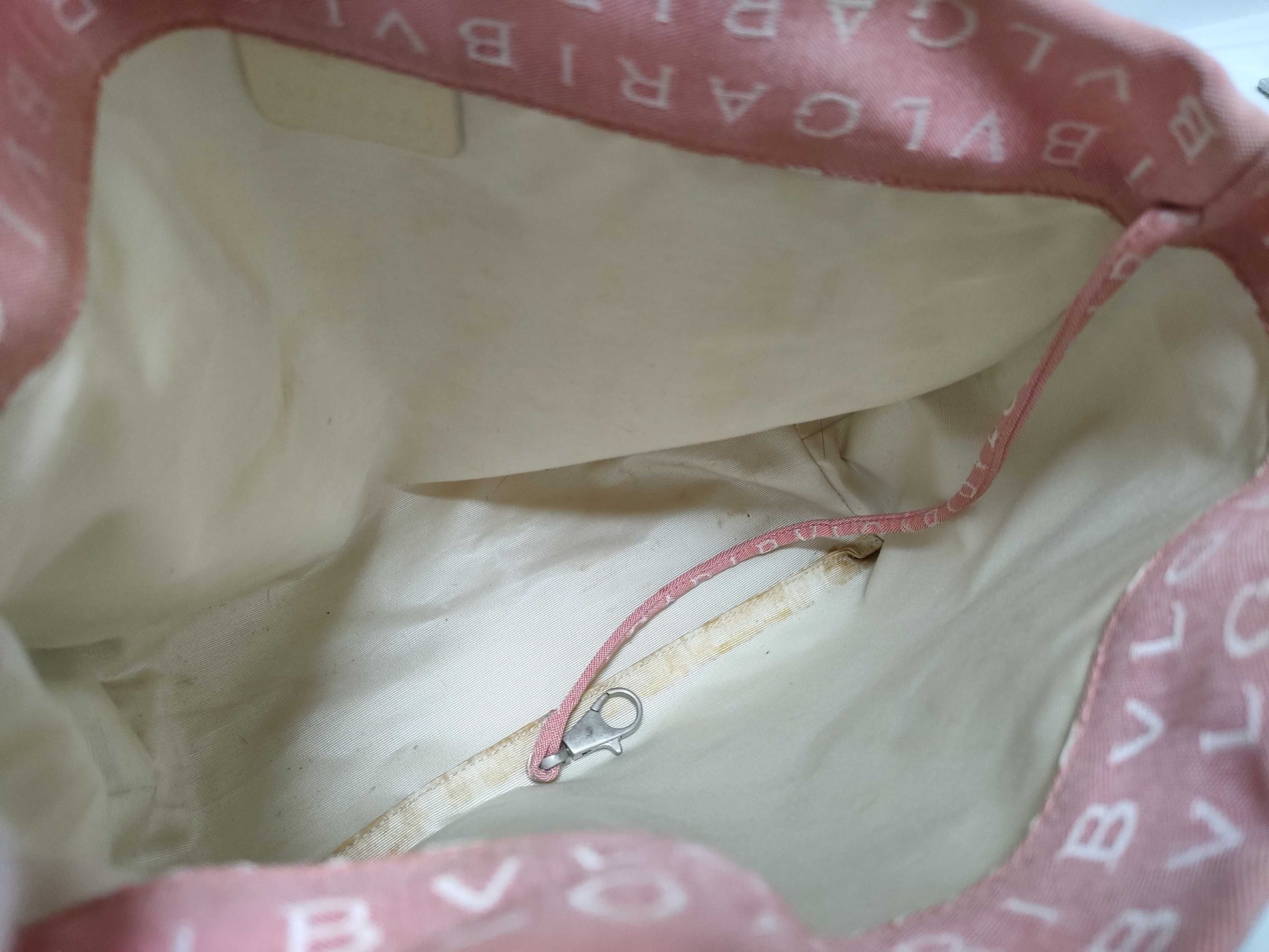 BVLGARI Logomania Canvas and Leather Tote Bag Pink