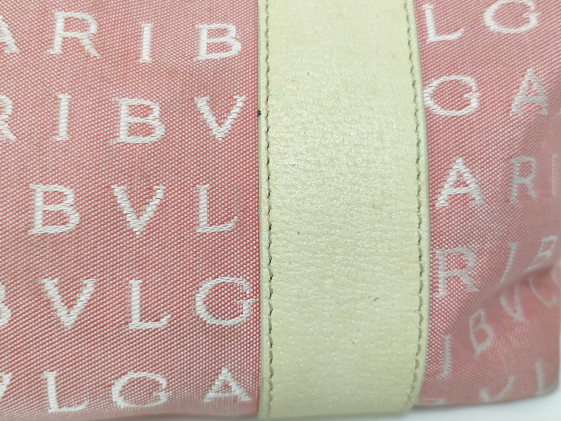 BVLGARI Logomania Canvas and Leather Tote Bag Pink