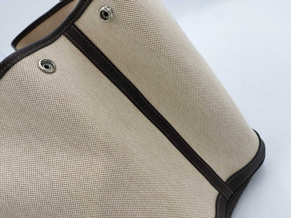HERMES Garden Party PM Toile Ash Brown O Tote Bag