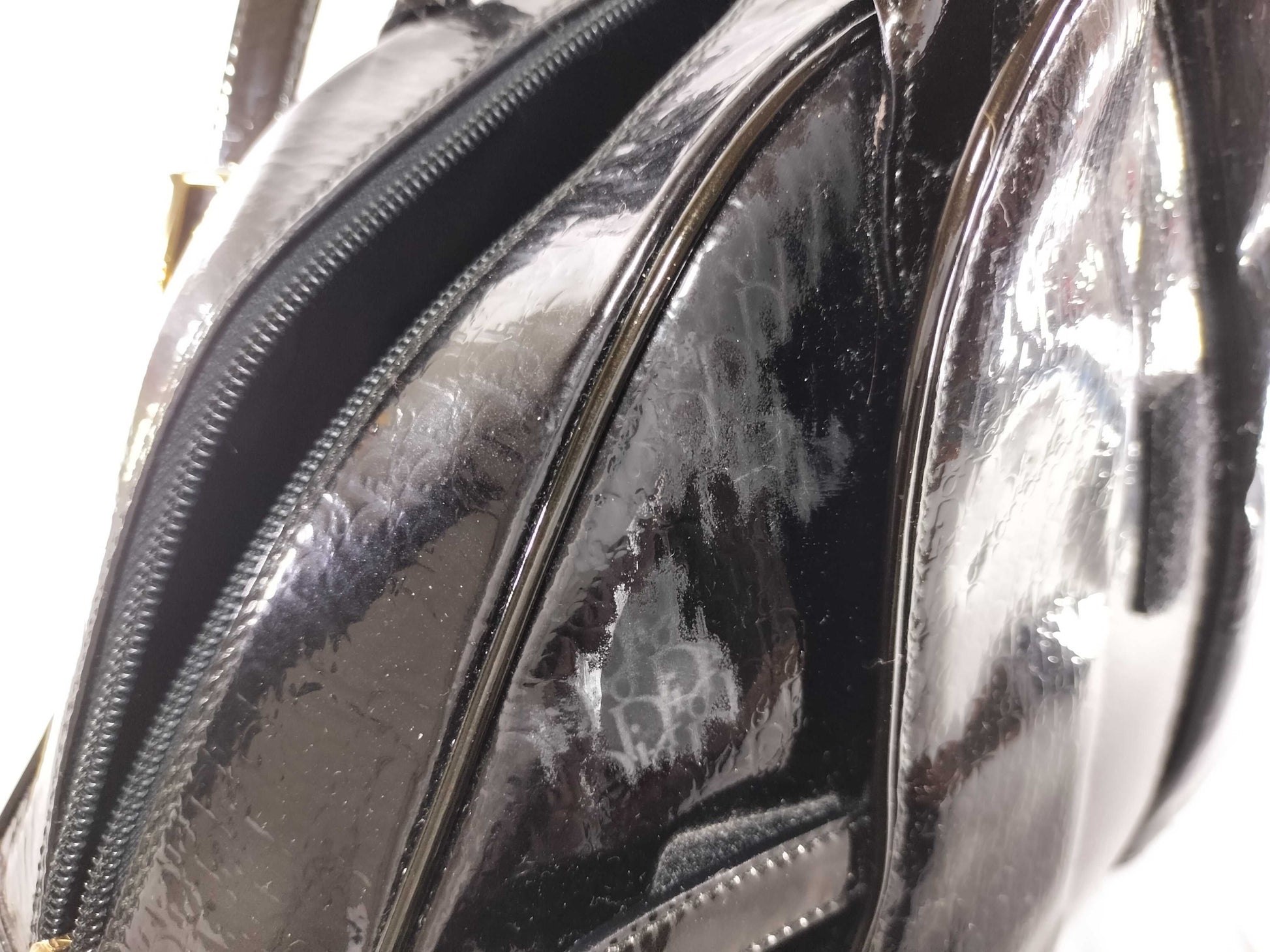 Dior Trotter Double Saddle Enamel Black Tote Bag