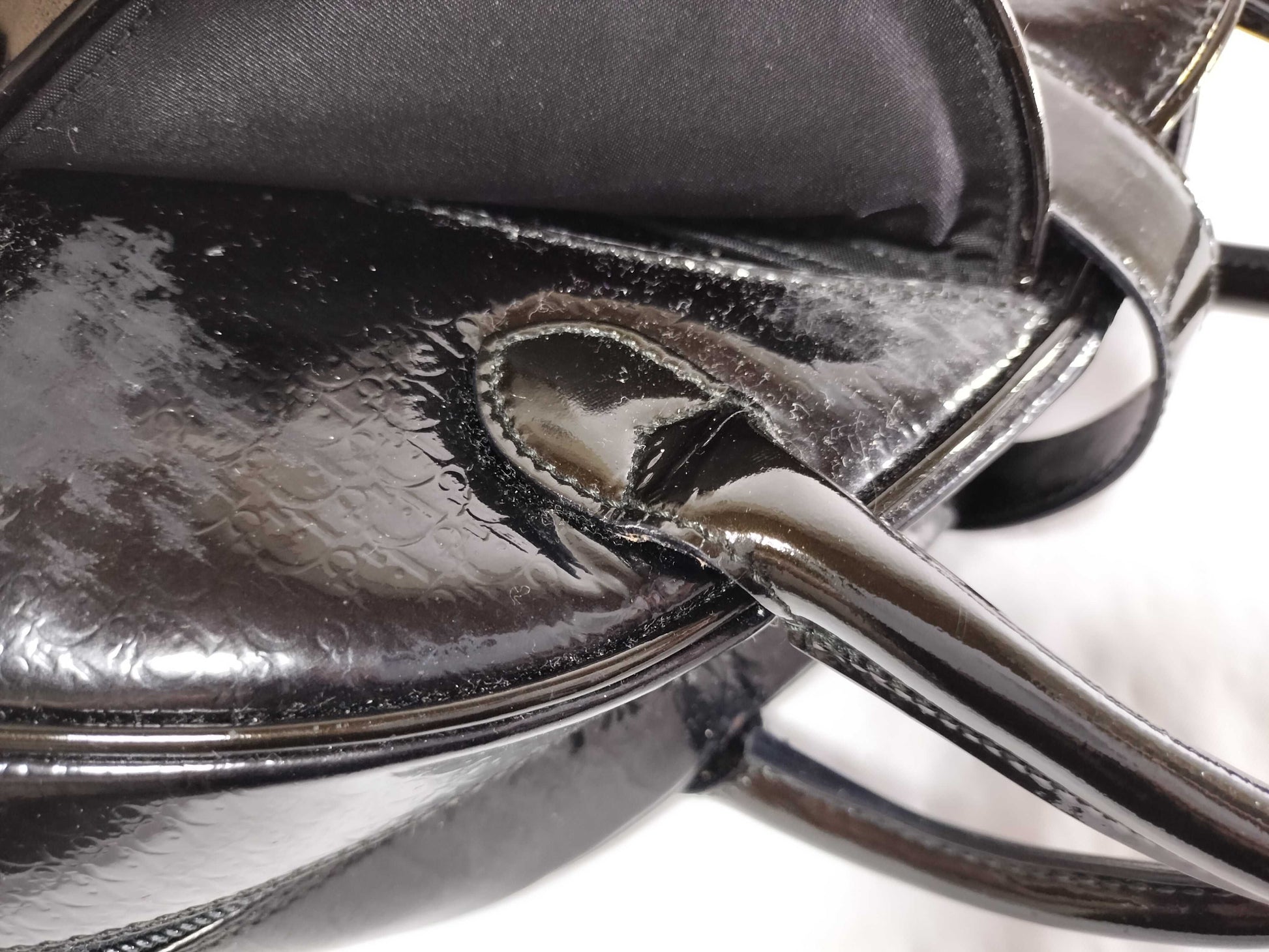 Dior Trotter Double Saddle Enamel Black Tote Bag