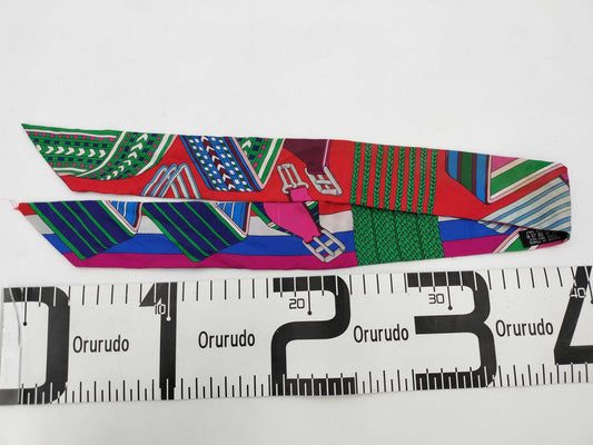 HERMES Twilly Green Scarf