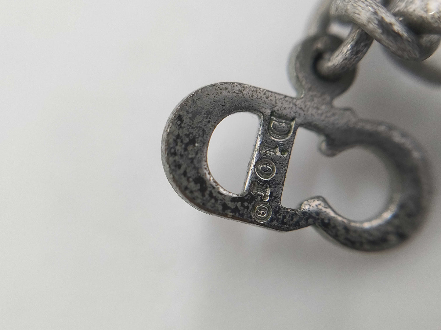 Dior Trotter Pattern Necklace with Rhinestone Backing