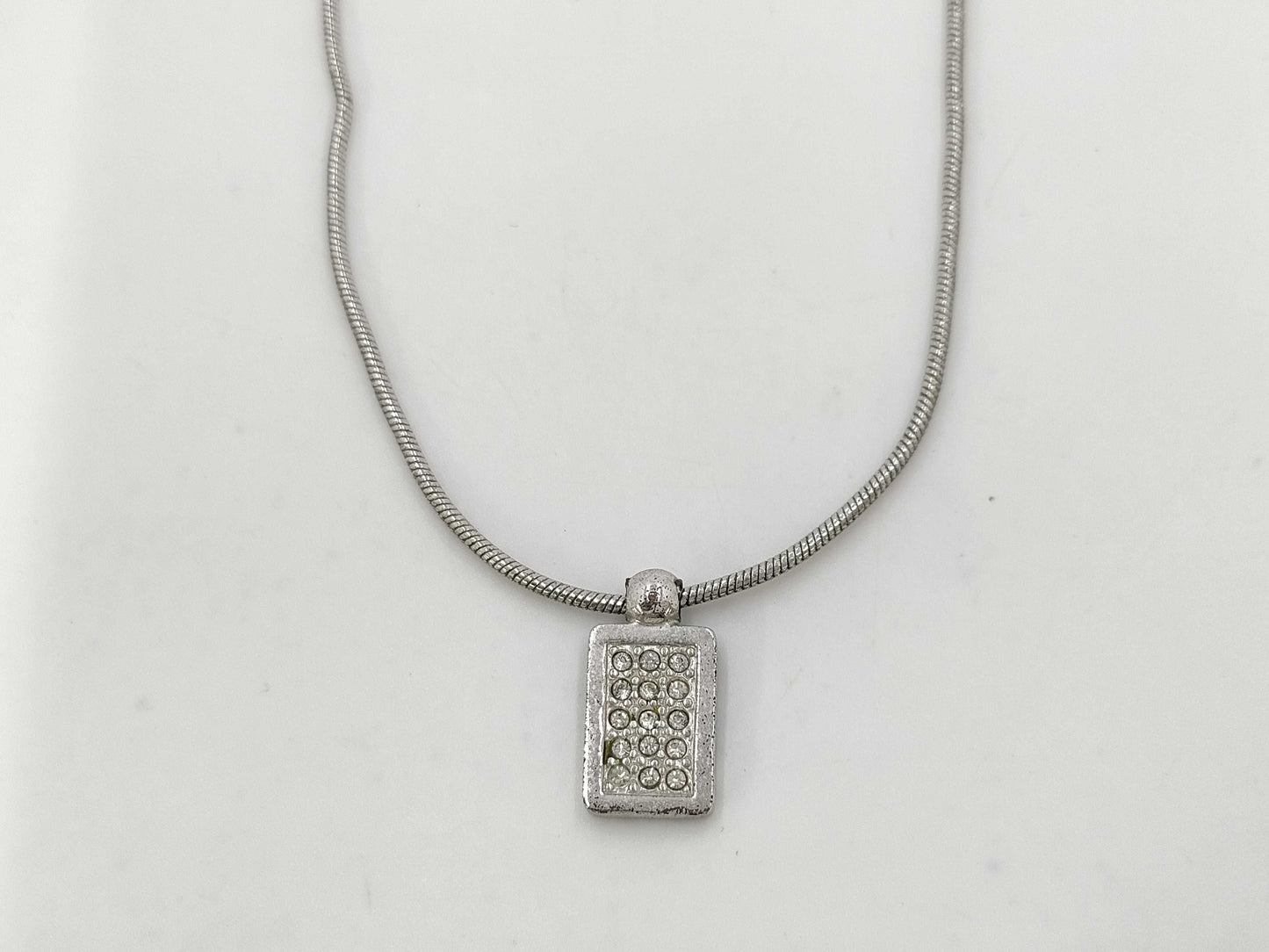 Dior Trotter Pattern Necklace with Rhinestone Backing