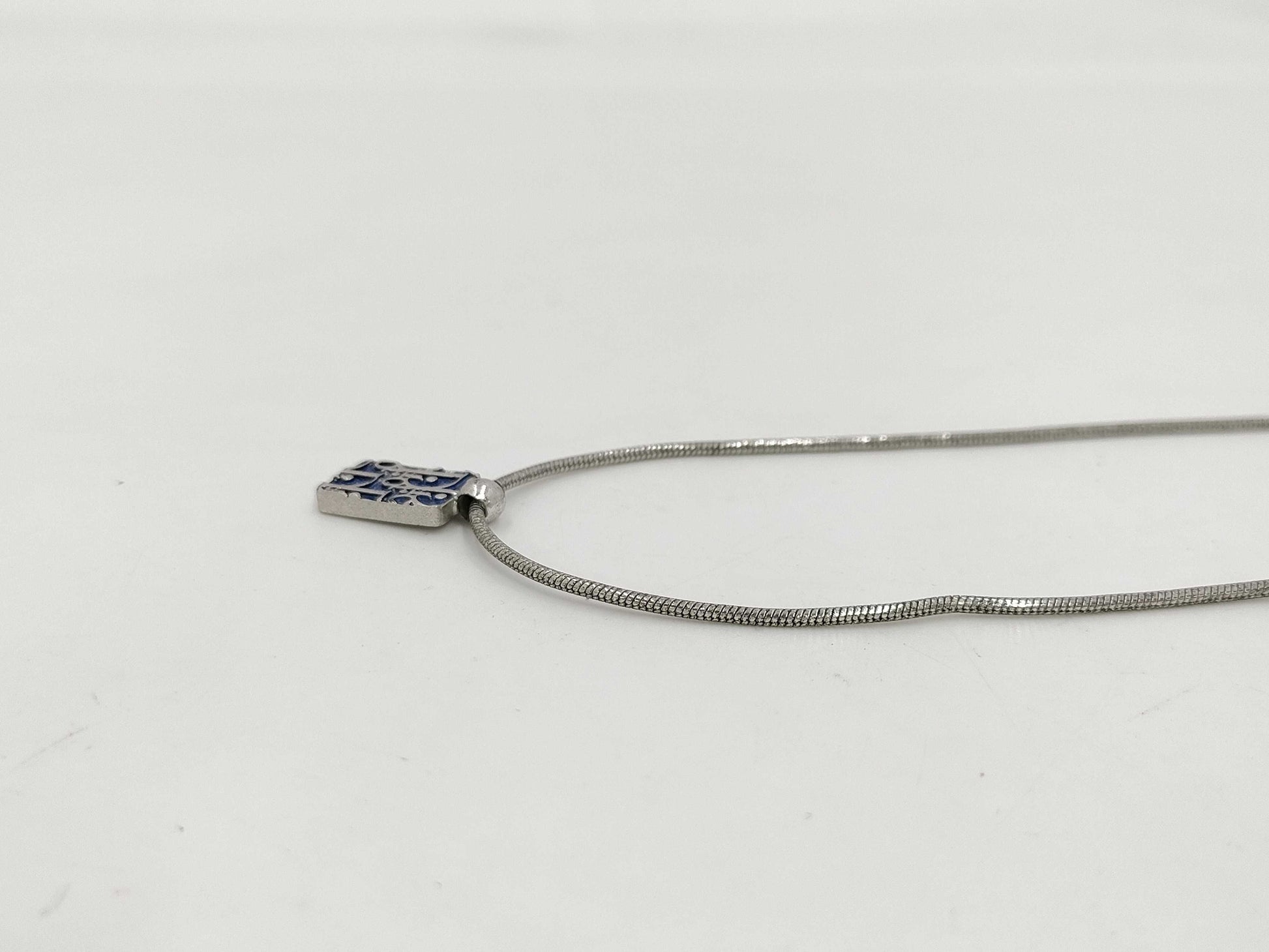Dior Trotter Pattern Necklace with Rhinestone Backing