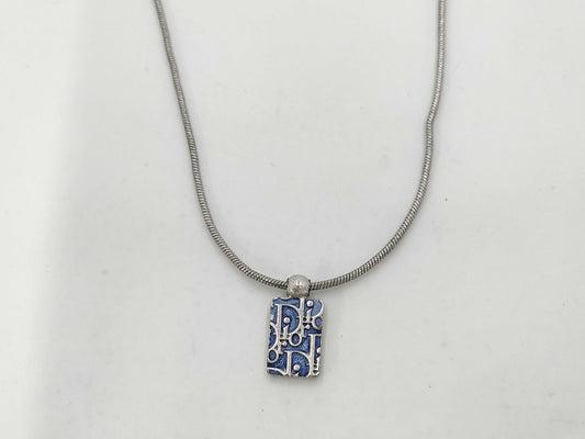 Dior Trotter Pattern Necklace with Rhinestone Backing