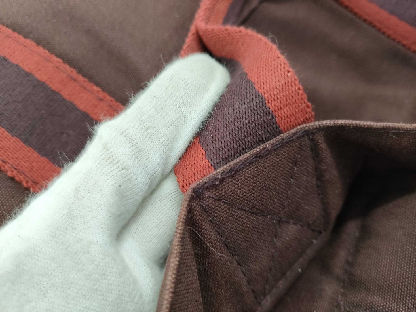 HERMES Foul Tote Brown x Red Tote Bag