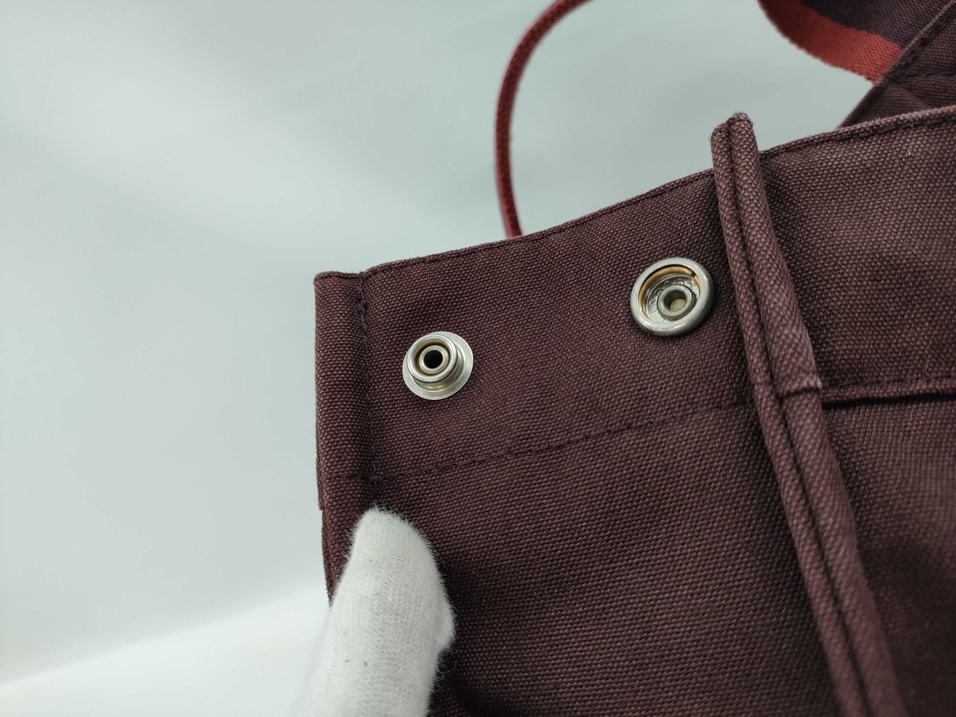 HERMES Foul Tote Brown x Red Tote Bag