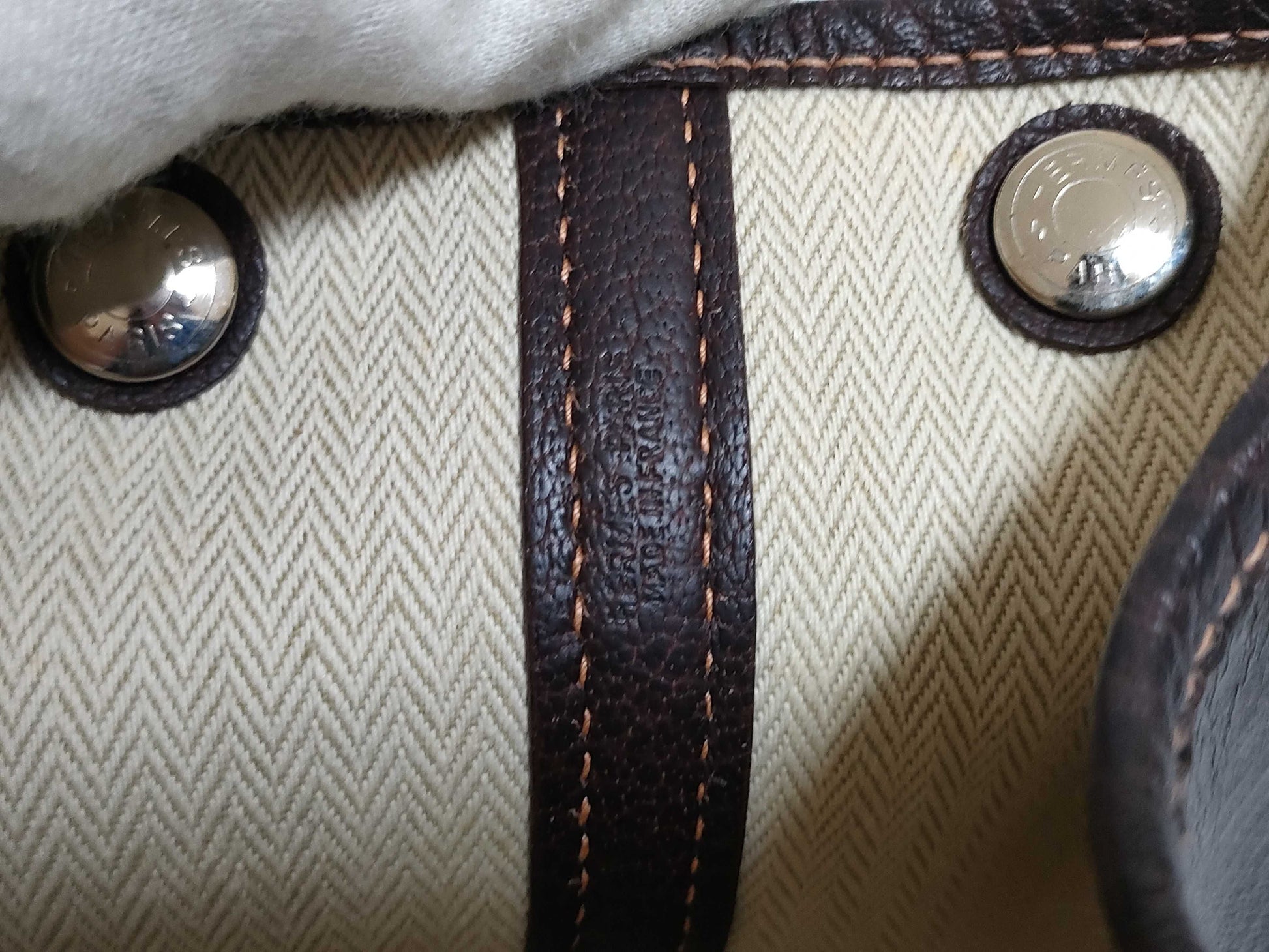 HERMES H Garden Party All Leather Brown Tote Bag