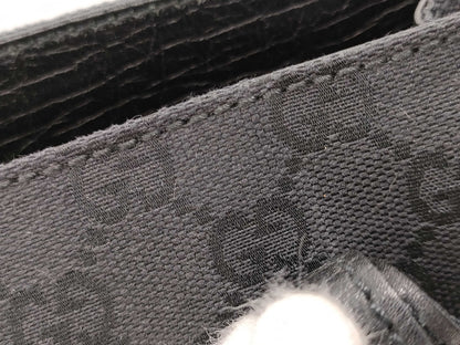 GUCCI Bamboo GG Canvas 112526 Handbag