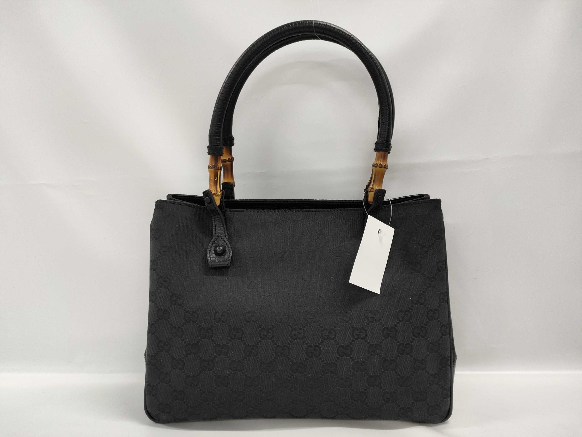 GUCCI Bamboo GG Canvas 112526 Handbag