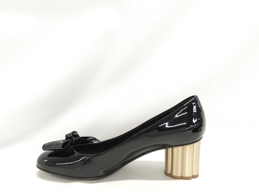 Salvatore Ferragamo Ribbon Enamel Pumps