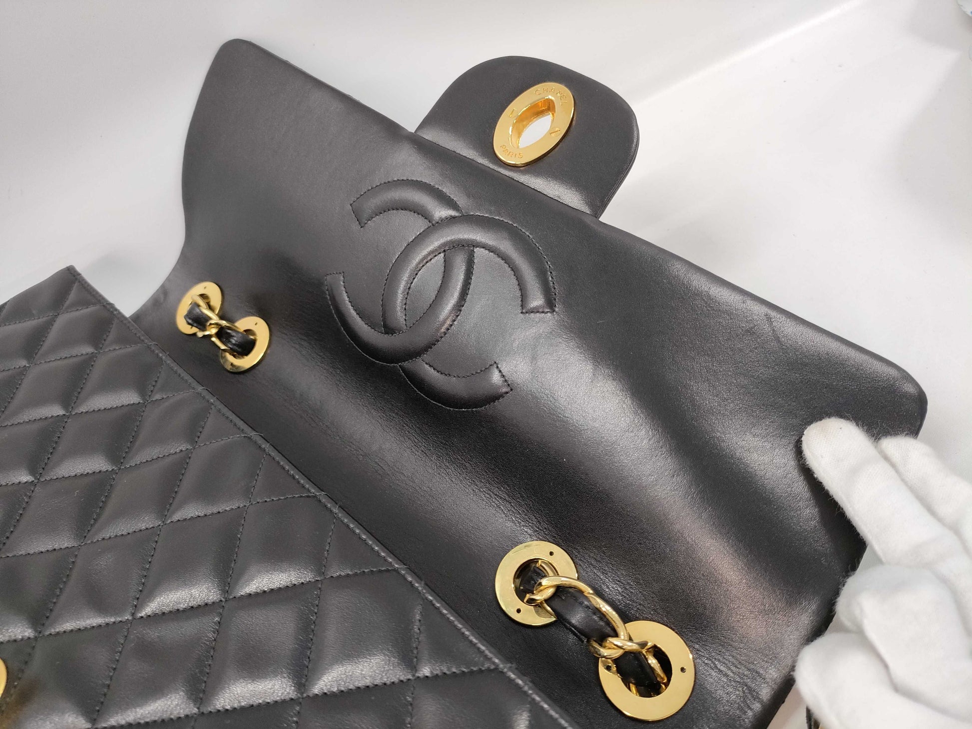 CHANEL Lambskin Dekamato 34 Shoulder Bag