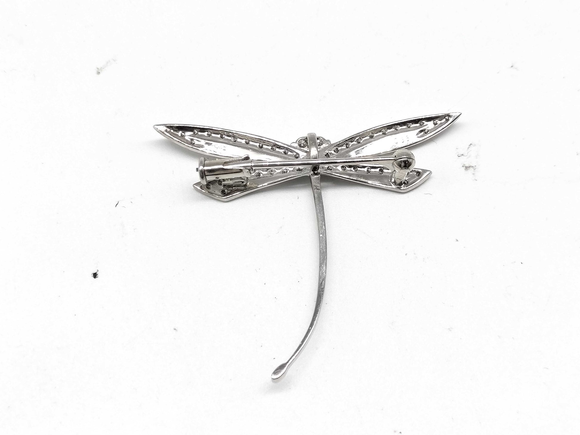 D 0.35ct K18WG/K14WG 3.9g Brooch 