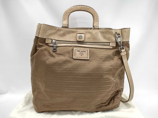 PRADA Nylon Jacquard 2-Way Tote Bag