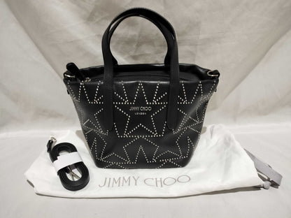 JIMMY CHOO Graphic Star 2-Way Leather Tote Handbag